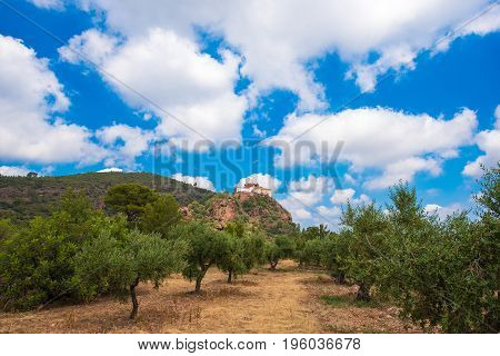 Ancient Church Of Mare De Deu De La Roca, Near The Town Of Montbrio Del Camp, Tarragona, Catalunya,