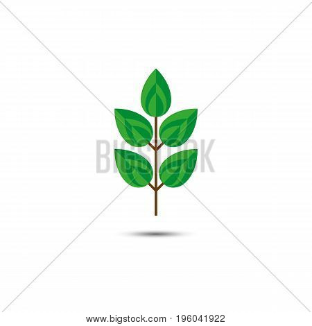 Green leafs icon. Simple icon. Vector illustration.