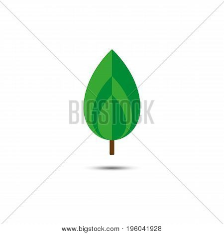 Green leaf icon. Simple icon. Vector illustration.