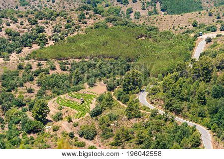 Rocky Landscape Around Siurana De Prades, Tarragona, Catalunya, Spain. Top View.