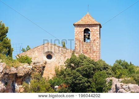 View Of The Romanesque Church Of Santa Maria De Siurana, In Siurana De Prades, Tarragona, Catalunya,