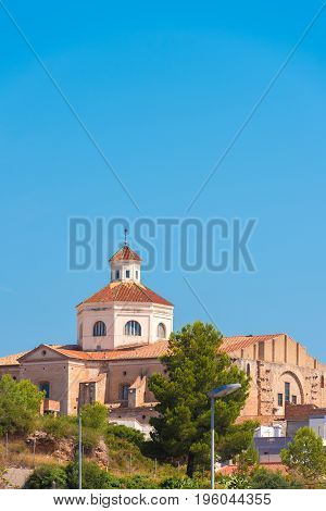 View Of Mont-roig Del Camp And The Church Of St. Miguel, Tarragona, Catalunya, Spain. Copy Space For