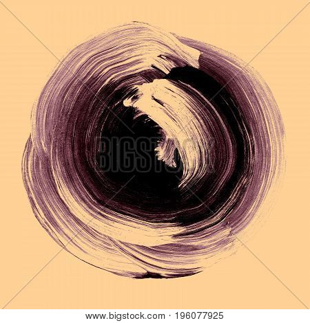 Abstract Circle Acrylic And Watercolor Painted Background.