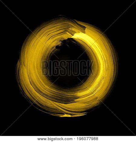 Abstract Ring Background With Painted Acrylic Swirling Backdrop.