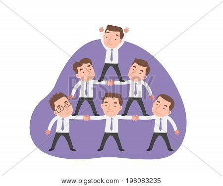 Human pyramids and teamwork. business concept illustration.