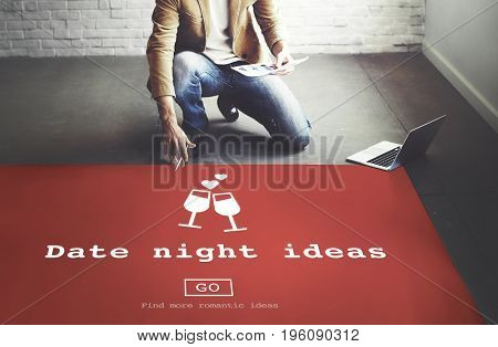 Date Night Ideas Valentine Romance Heart Dating Concept