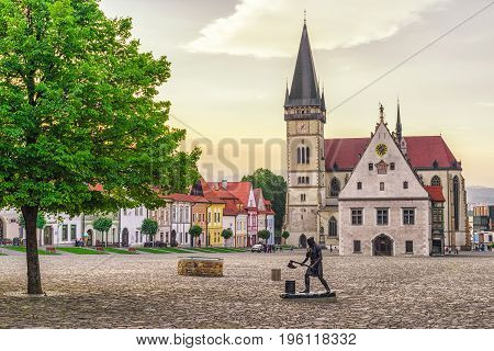 BARDEJO|V SLOVAKIA - MAY 13: Historic town in Unesco town Bardejov on May 13 2017 in Bardejov