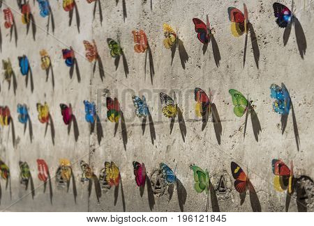 Art design of a set of colorful butterflies