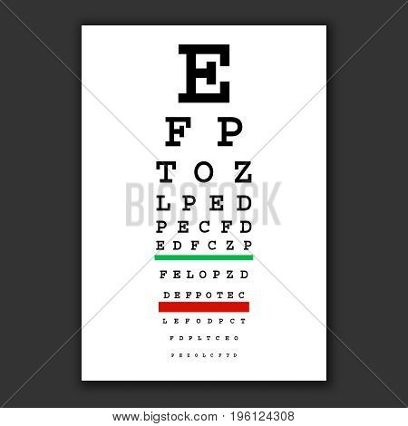 optical vision test vector chart Poster for vision testing