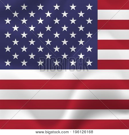 America flag background. Waving flag. Vector illustration.