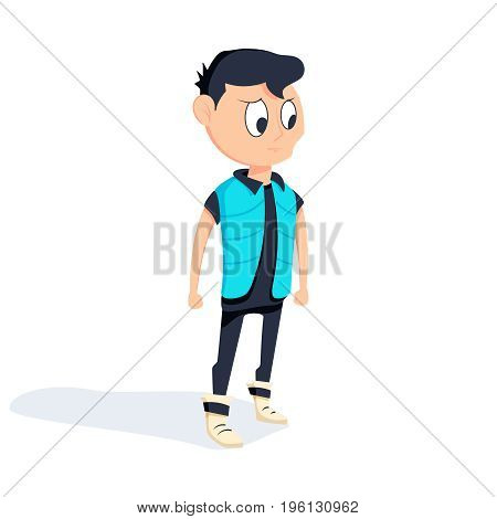 Male futuristic character creation. Full length, isolated against white background. Cartoon flat-style man illustration. Vector picture