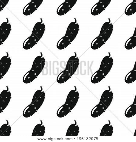 Cucumber black simple silhouette vector seamless pattern. Black vegetable stylish texture. Repeating cucumber vegetables seamless pattern background for vegetable design and web