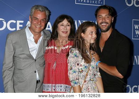 LOS ANGELES - July 17:  Danny Huston, Anjelica Huston, Stella Huston, Jack Huston at the Rock Under The Stars With Don Henley And Friends at a Private Residence on July 17, 2017 in Los Angeles, CA