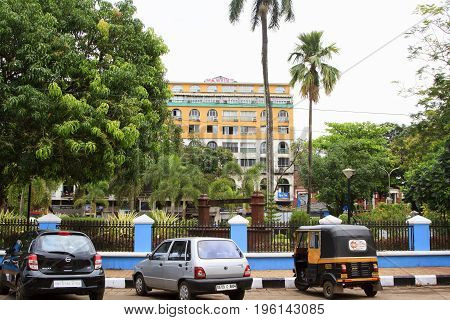 Goa India - March 01 2015: Hotel Manvin's in Panjim city