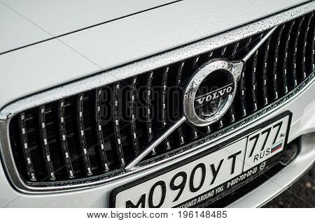 Moscow, Russia - May 3, 2017 Volvo V90 Cross Country, Front-side View. Test Of New Volvo V90 Cross C