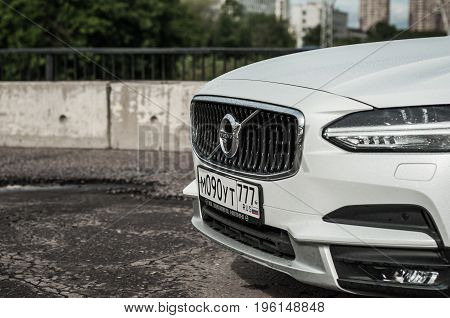 Moscow, Russia - May 3, 2017 Volvo V90 Cross Country, Front-side View. Test Of New Volvo V90 Cross C