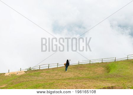 View nature mountain sky and fog phu tubberk thailand