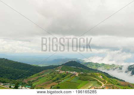 View nature mountain sky and fog phu tubberk thailand