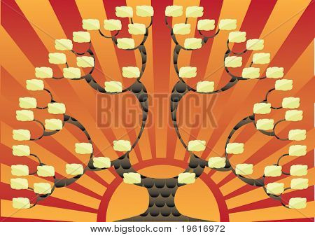 Genealogiska träd. Vektor.