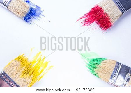 Paintbrushes In Colorful Paint