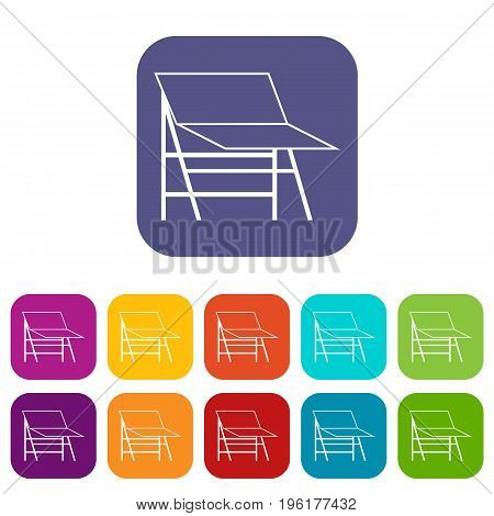 Blank portable screen icons set vector illustration in flat style in colors red, blue, green, and other