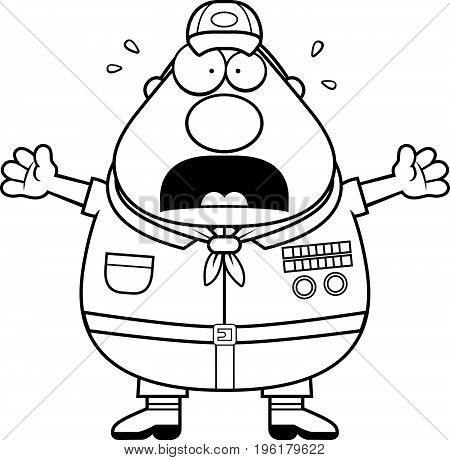 Scared Cartoon Scoutmaster