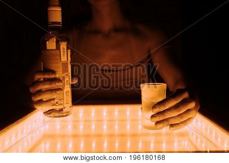 Drunk Woman Alone