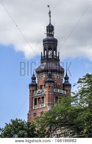 Tower of the provincial office on the Haken Terraces in Szczecin.