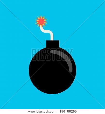 Bomb icon sign. Pirate grenade in flat style. Vector stock.