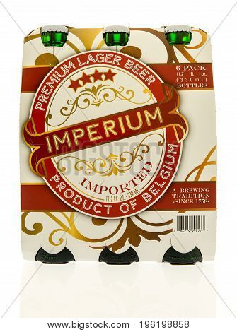 Winneconne WI - 18 July 2017: A six pack of Imperium beer on an isolated background.