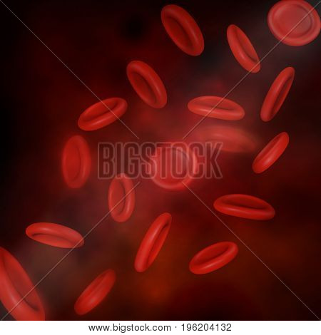 Vector Streaming Blood Cells. Abstract medical background