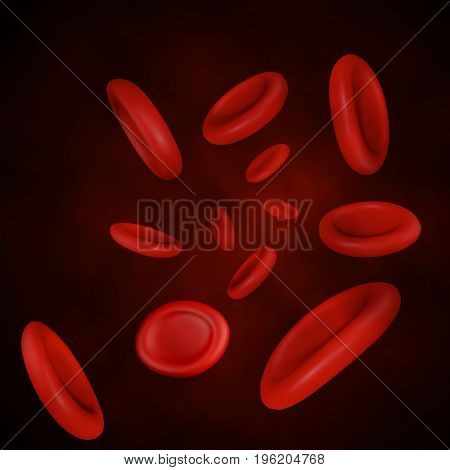 Vector Streaming Blood Cells. Abstract medical background