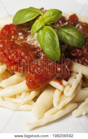 Capunti alla puttanesca an italian pasta dish