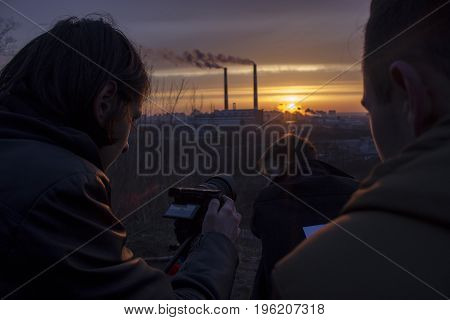 Filmmaking crew is making a new film