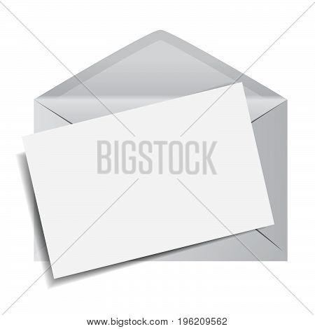 Email envelope icon with a blank paper note for web marketing message and copy EPS10 vector illustration on white background.