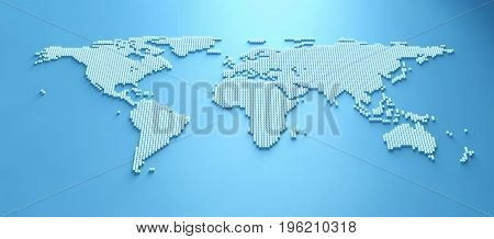 World Map 3D America Africa Asia Europe Oceania