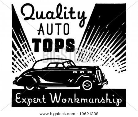 Qualità Auto Tops - retrò Ad arte Banner