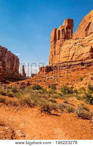 Park Avenue trail in Arches National Park Moab Utah
