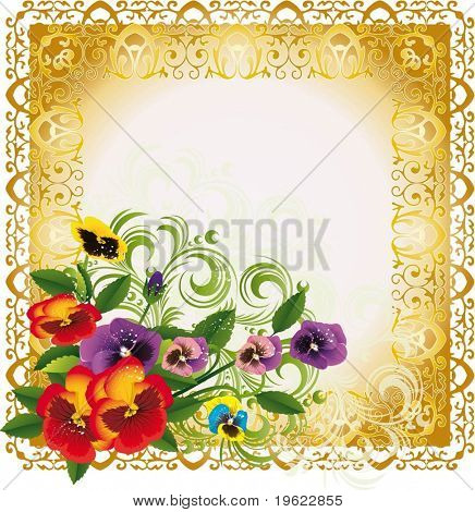 decorative frame with flowers
