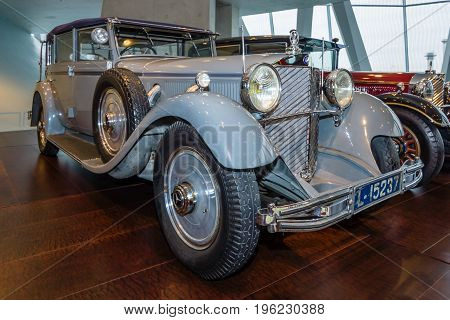 STUTTGART GERMANY- MARCH 19 2016: The car of the former German Emperor Wilhelm II Mercedes-Benz 770 Grand Mercedes convertible F 1932. Mercedes-Benz Museum.