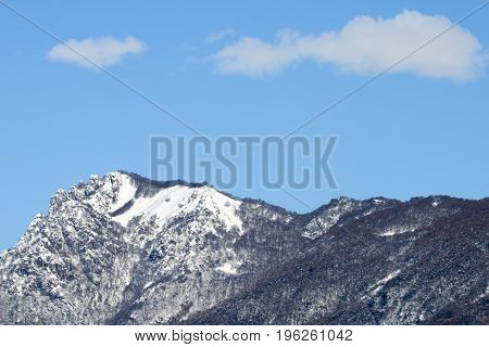 Mountain named denti della vecchia over Lugano on the italian part of Switzerland
