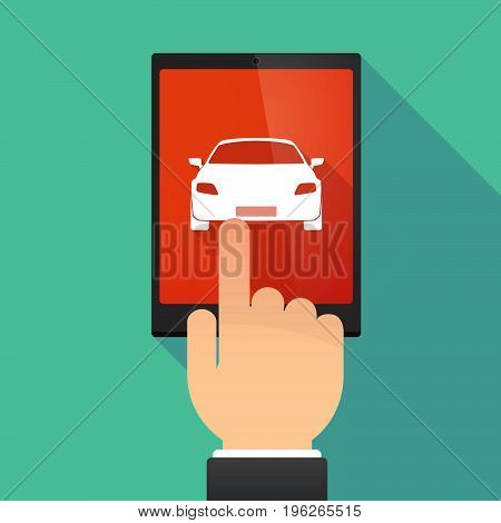 Long Shadow Tablet Pc With A Car