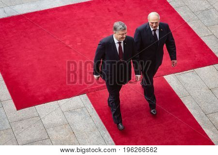 Petro Poroshenko And President Of Belarus Alexander Lukashenko