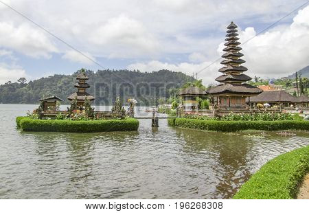 Water temple named Pura Ulun Danu Bratan at Bali Indonesia