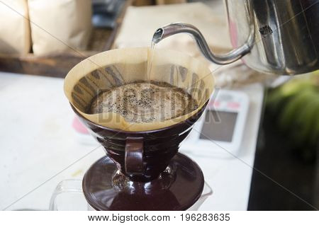 Thai People Use Drip Coffee Maker Or Dripper Made Hot Coffee For Sale