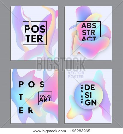 Liquid color posters set. Fluid shapes abstract design. Liquid Background for cards, invitations. posters. Mobile Technologies Concept.