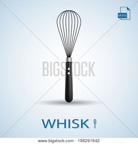 Kitchen Tools Whisk Isolated On A Background. Realistic Vector Illustration.