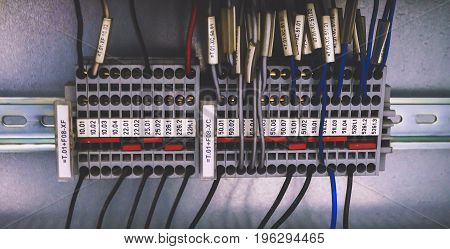 Colorful Wires of PLC Control Panel System