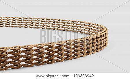 Close up shot of gold bracelet 3d render