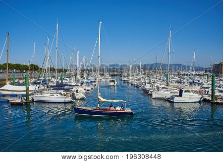 Yachts Moored In Marina Port Of Hondarribia, Basque Country, Spain.